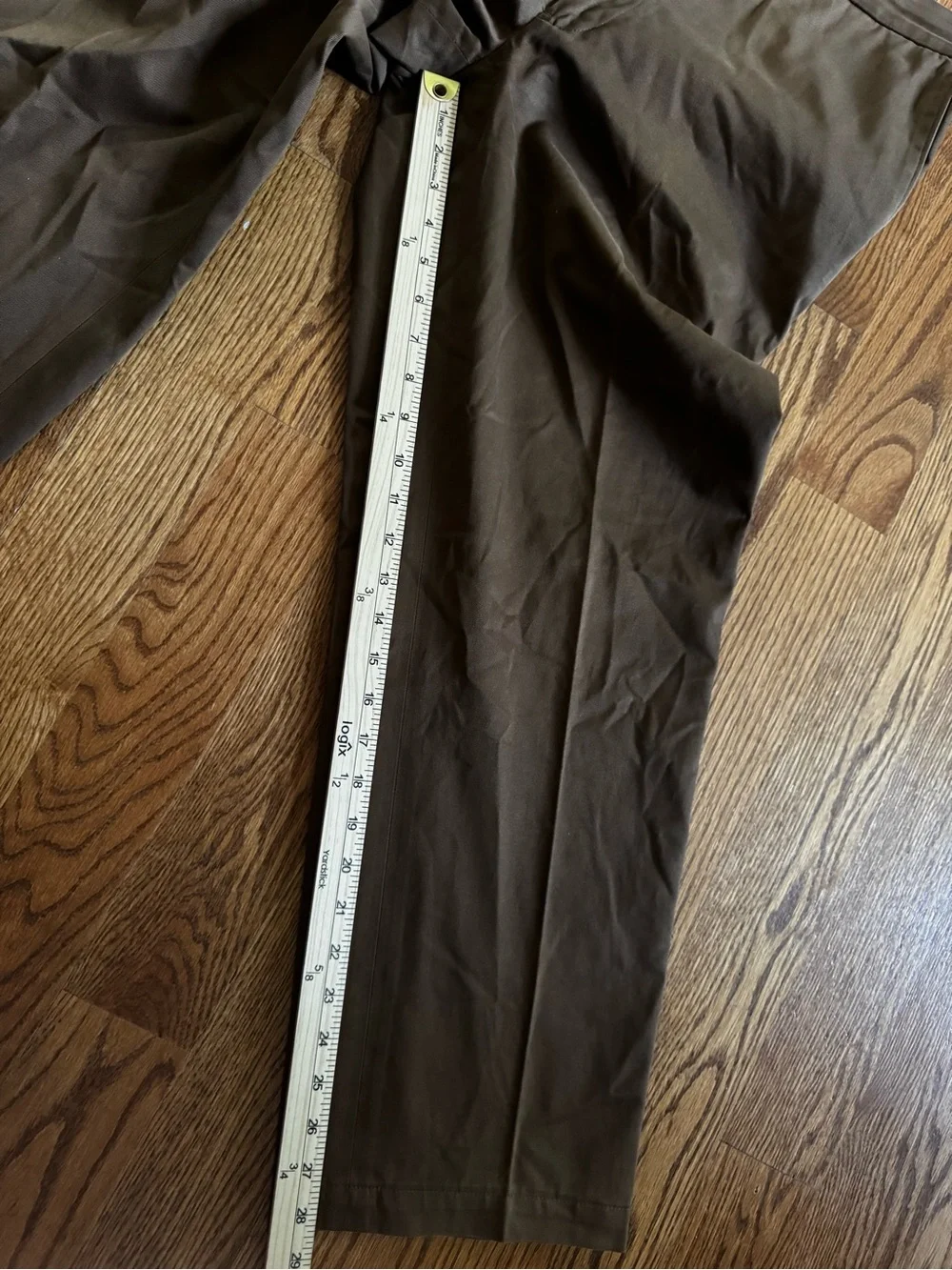 Bills Men’s Brown Cotton Dress Pants Trousers 36x30 Adjustable Waist